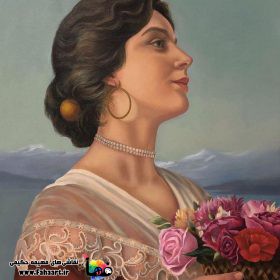 فها آرت | اثر فهیمه حکیمی | پرتره رنگ و روغن بانو