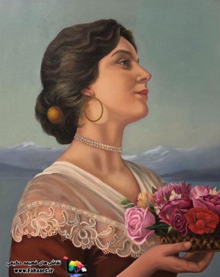 فها آرت | اثر فهیمه حکیمی | پرتره رنگ و روغن بانو