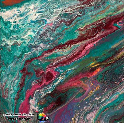 فها آرت | اثر فهیمه حکیمی | نقاشی با تکنیک آبستره سبزینه