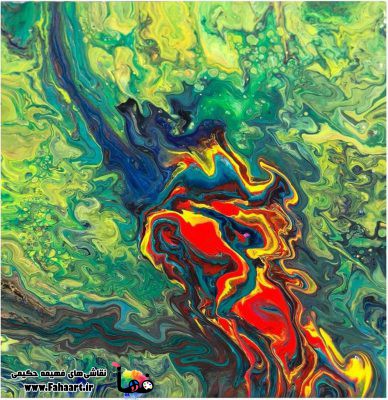 فها آرت | اثر فهیمه حکیمی | نقاشی با تکنیک آبستره "نهان"