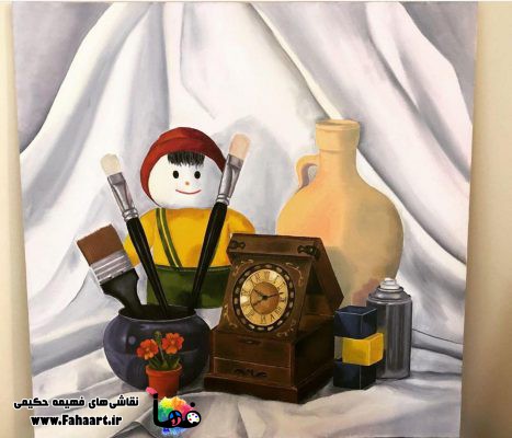 فها آرت | اثر فهیمه حکیمی | نقاشی رنگ و روغن سرعتی نقشینه