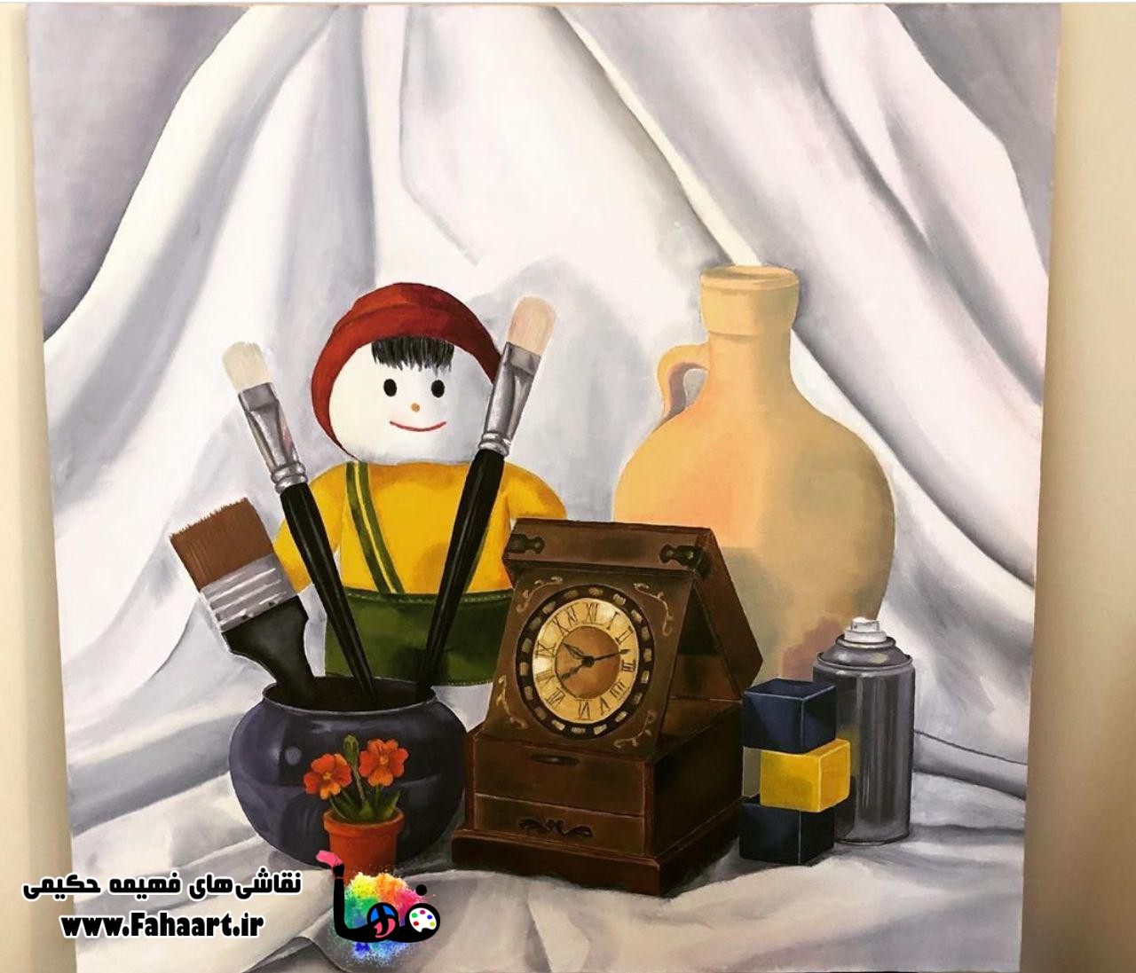 فها آرت | اثر فهیمه حکیمی | نقاشی رنگ و روغن سرعتی نقشینه