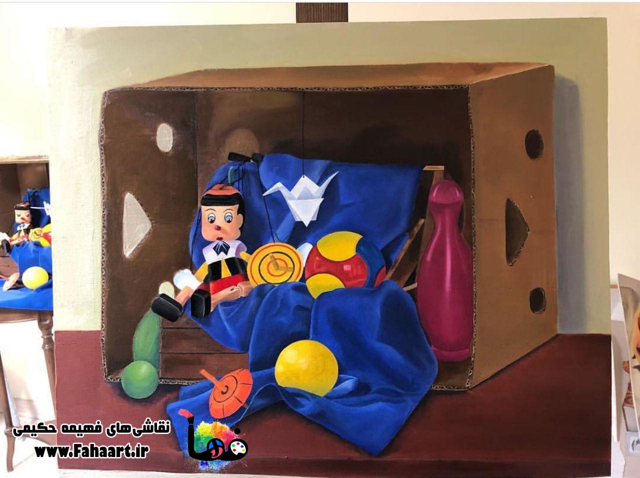 فها آرت | اثر فهیمه حکیمی | نقاشی رنگ و روغن بازی