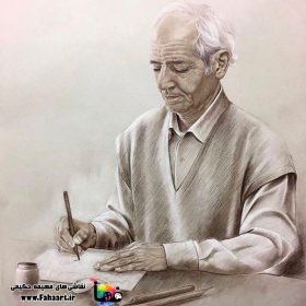 فها آرت | اثر فهیمه حکیمی | پرتره مداد رنگی "قلم"